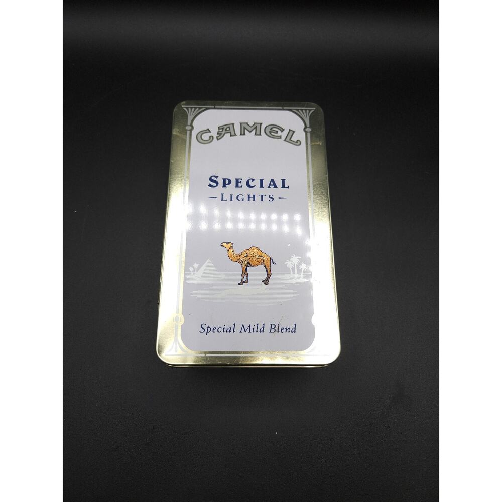 Vintage Camel Special Lights Tin Box With Matchbooks
